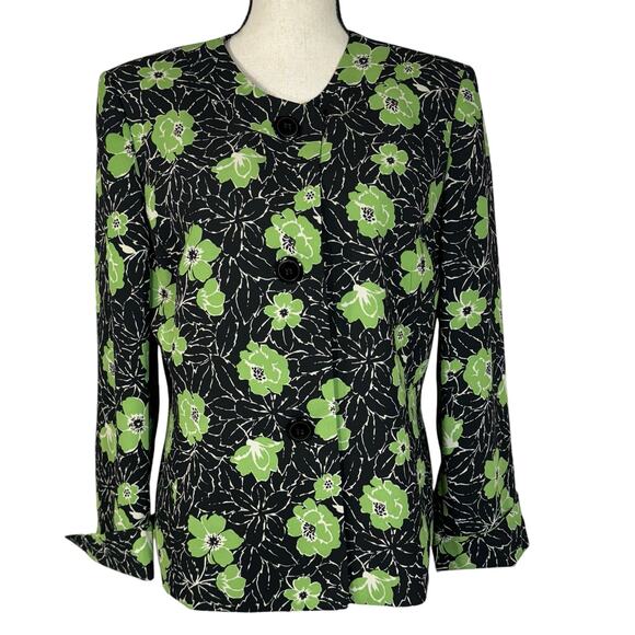Collections for Le Suit SZ 14 Blazer Jacket Floral Lined Button-Up Cuffed Sleeve - Picture 1 of 9